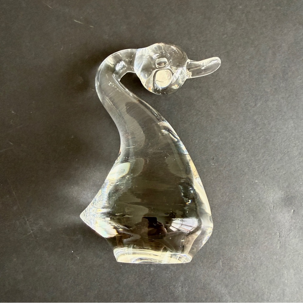 Vintage Clear Art Glass Duck Figurine - Picture 5 of 6
